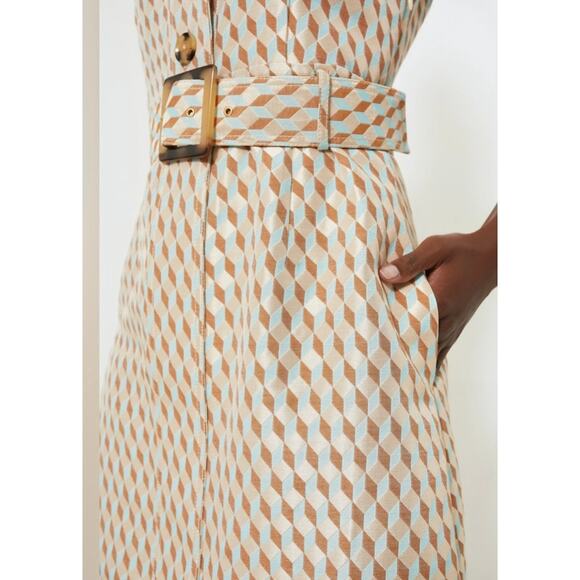 TUCKERNUCK Blue Brown Geo Ocean Spray Sleeveless Cheyenne NWT Size XXS - Picture 5 of 12